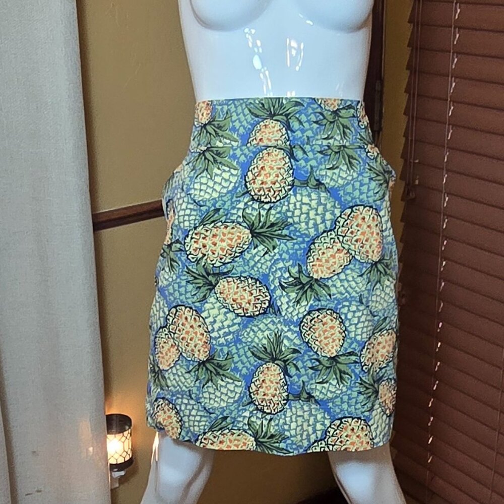 Pineapple Mini Skirt Summer Cruise TALBOTS sz8 - Picture 3 of 8